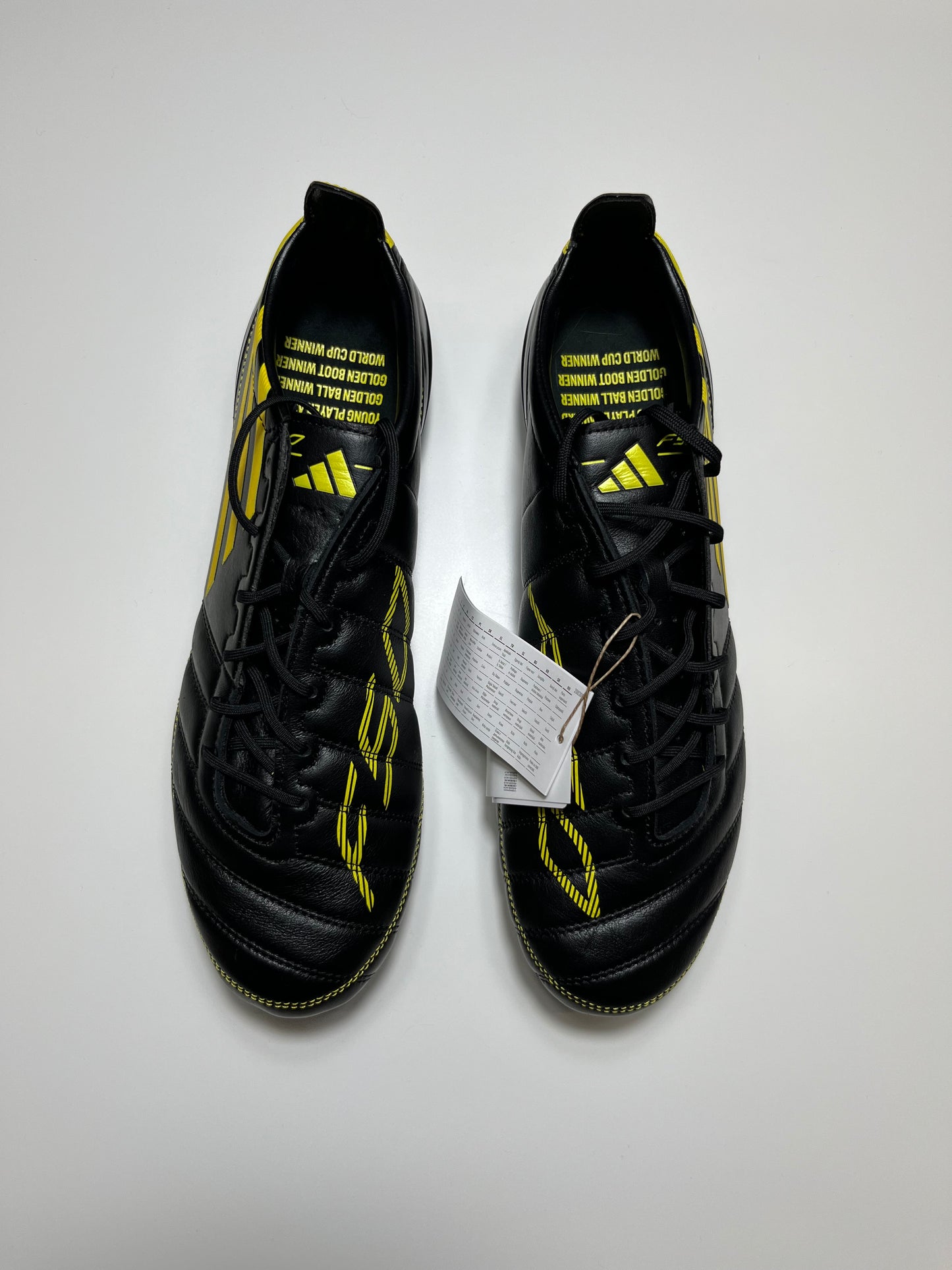Adidas F50 Elite leather yellow black FG UK 10.5 Brand new