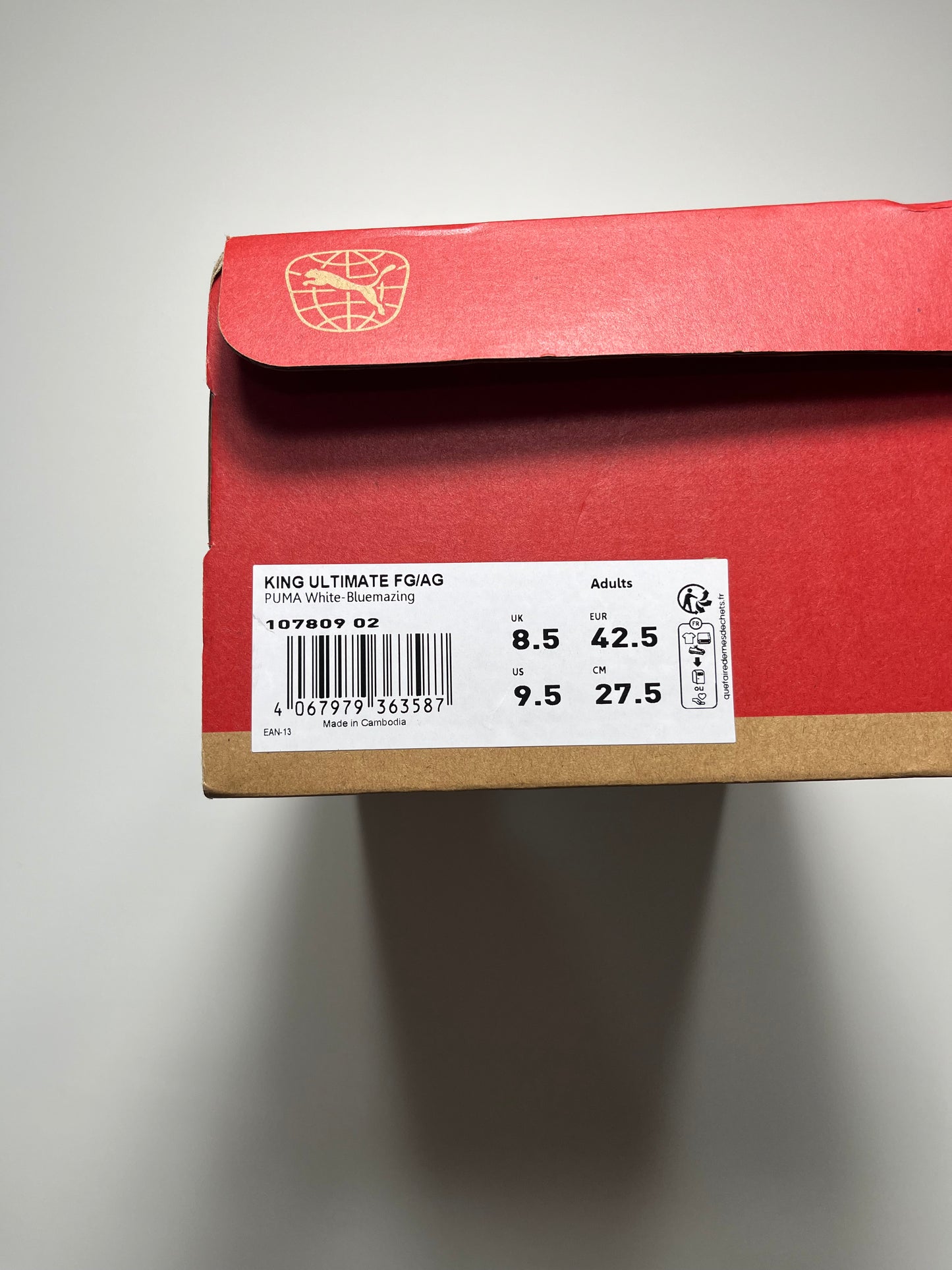 Puma King Ultimate White, FG, UK 8.5, Brand new