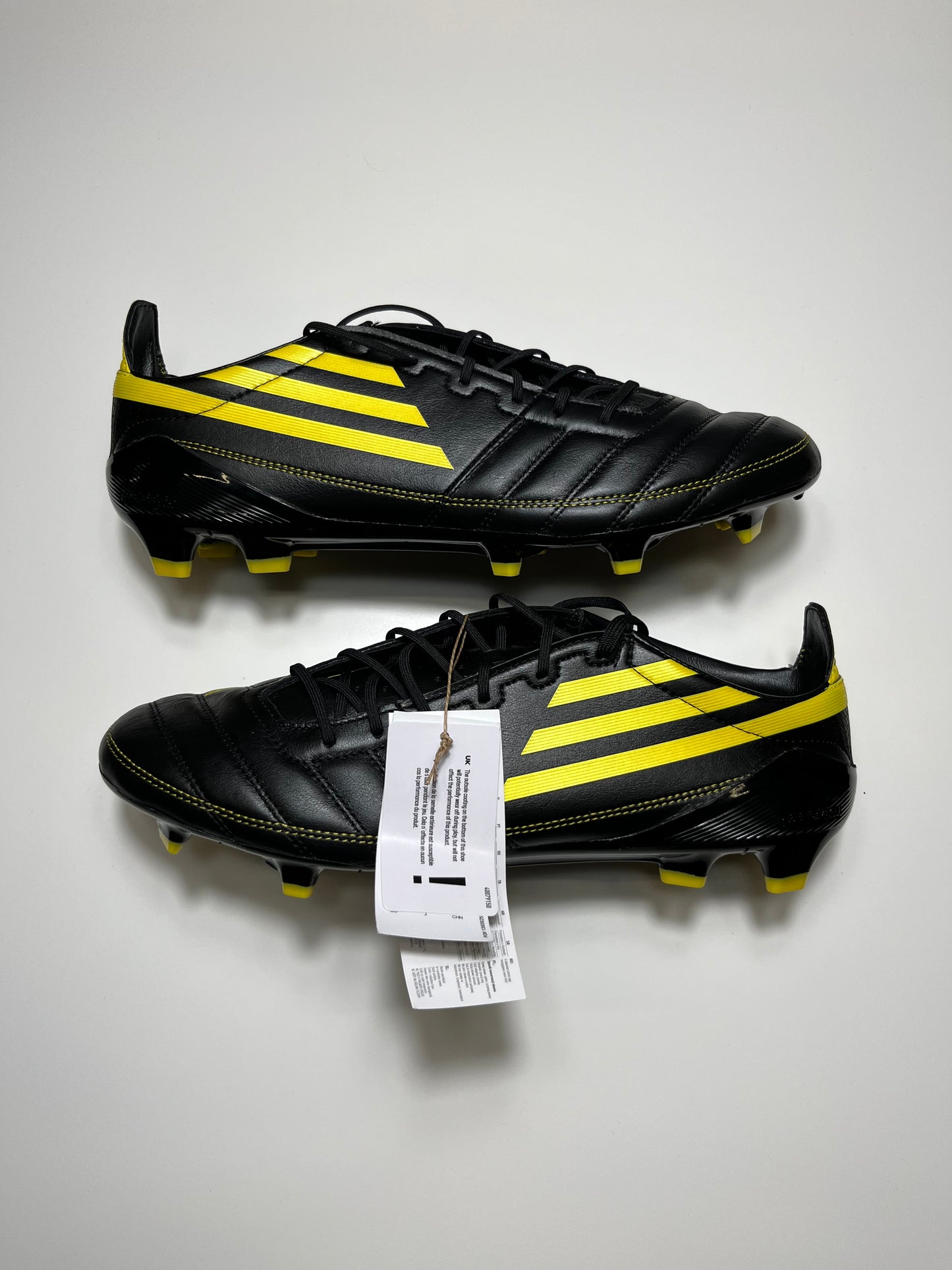 Adidas F50 Elite leather yellow black FG UK 10.5 Brand new