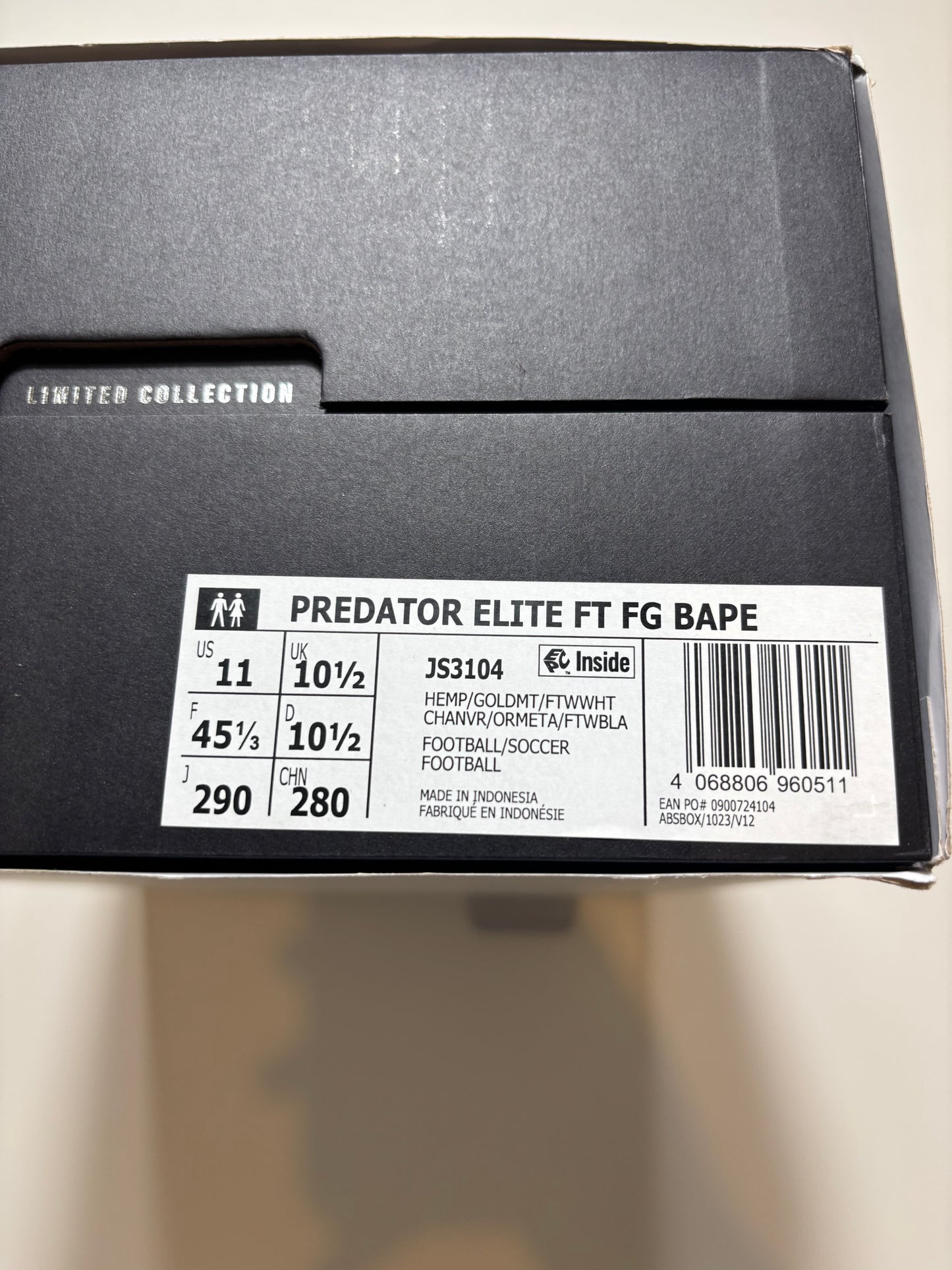Adidas x BAPE Predator Elite FG UK 10.5