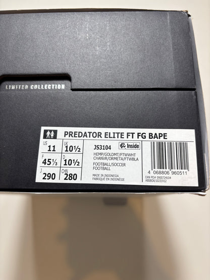 Adidas x BAPE Predator Elite FG UK 10.5